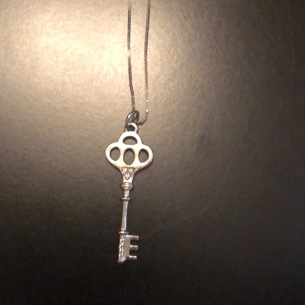 Silver key necklace